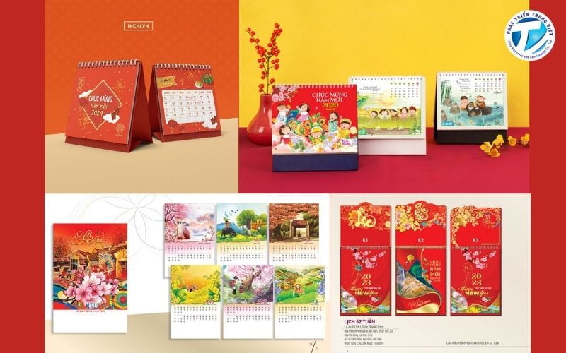 Một số mẫu in lịch Tết đẹp